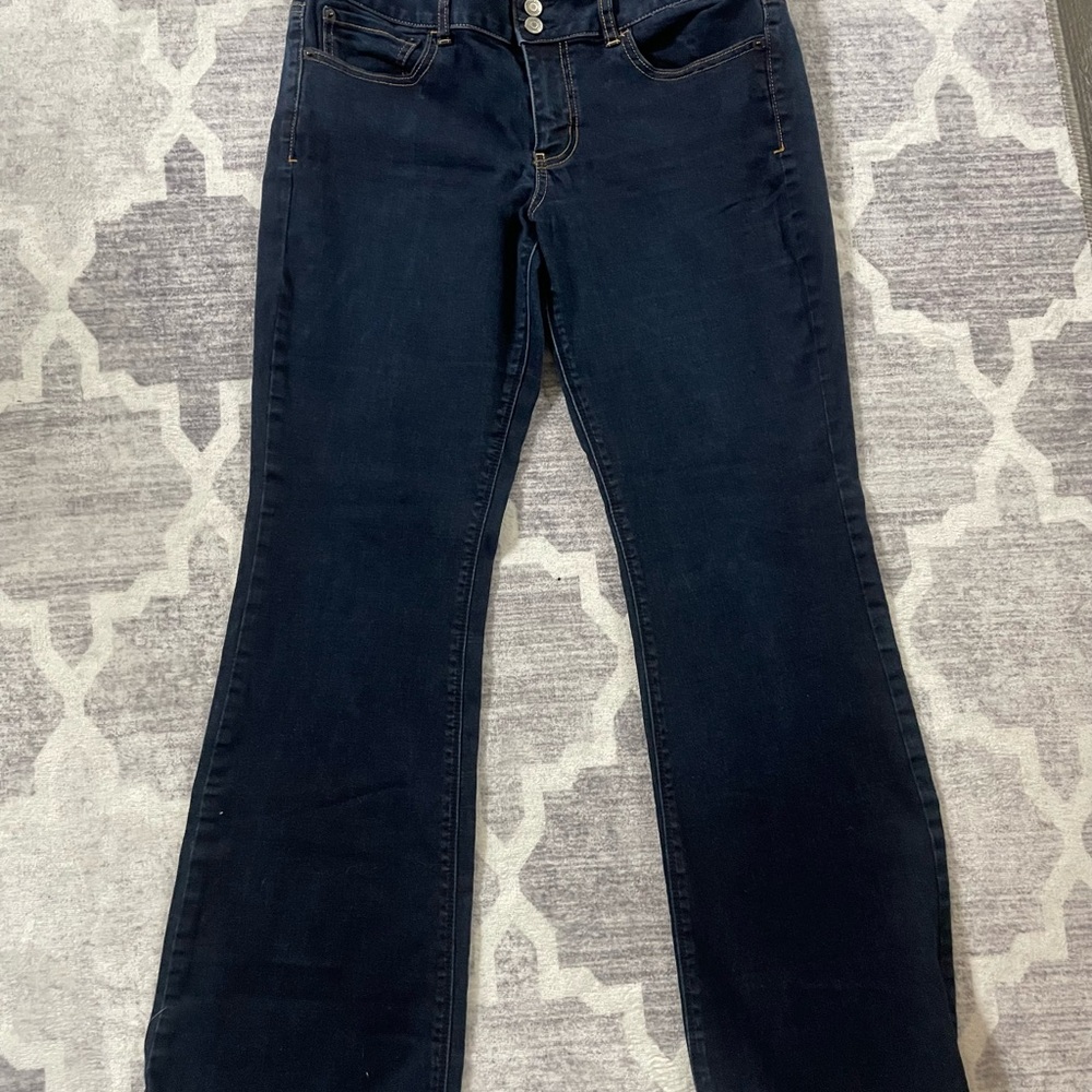American Eagle Outfitters Dark Navy Flare Jeans Artist